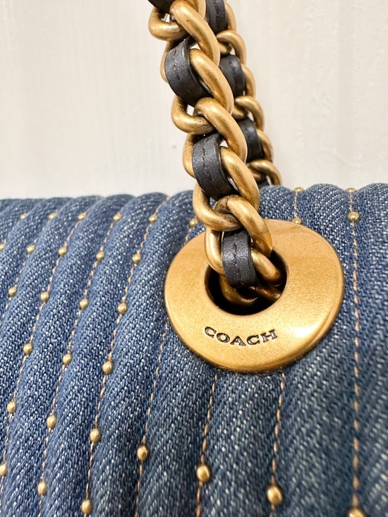 Coach Parker Denim Quilted Tea Rose Turnlock Shoulder Bag main image 3